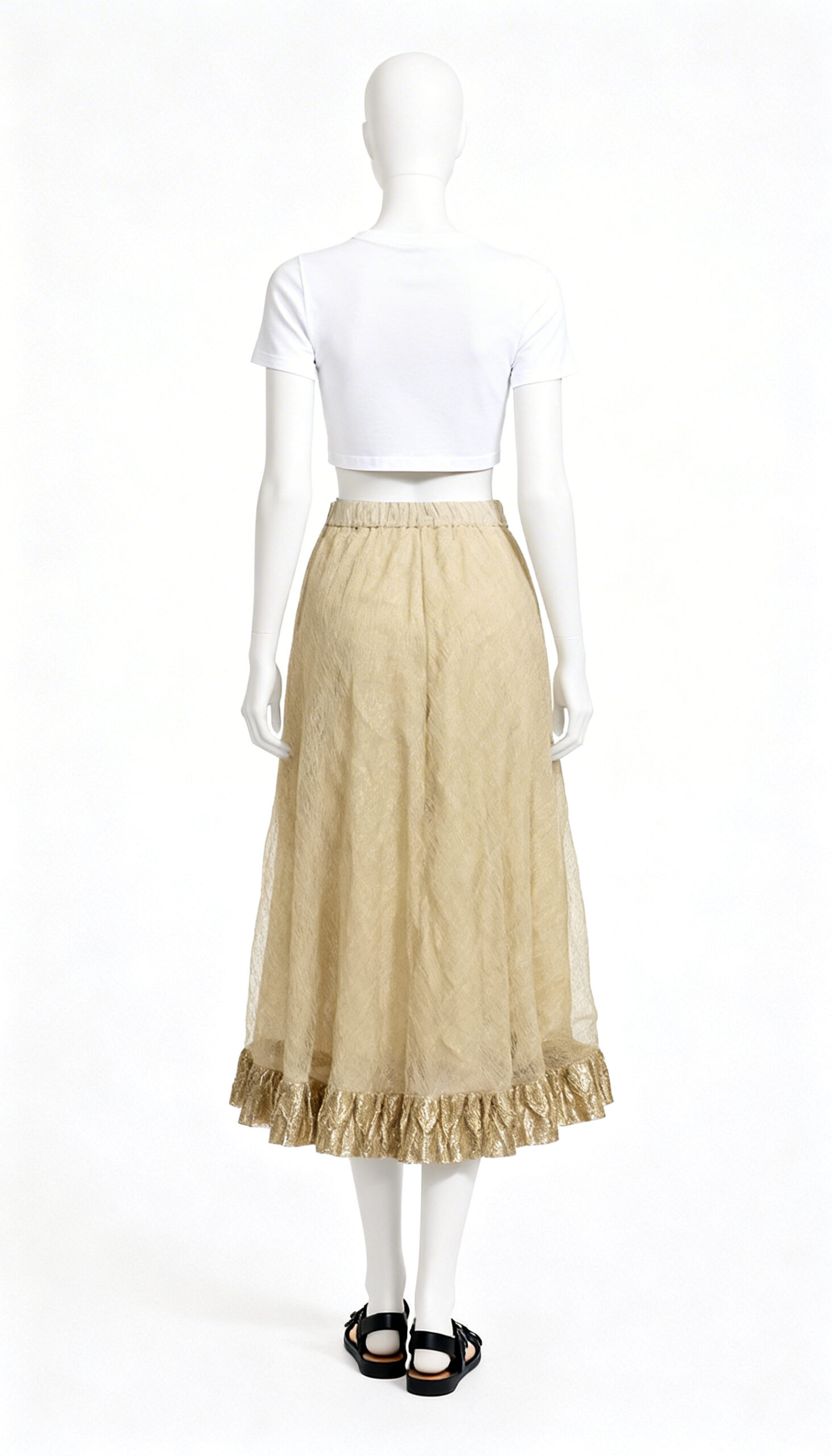 Golden Shimmer Ethnic Flared Skirt - Image 3
