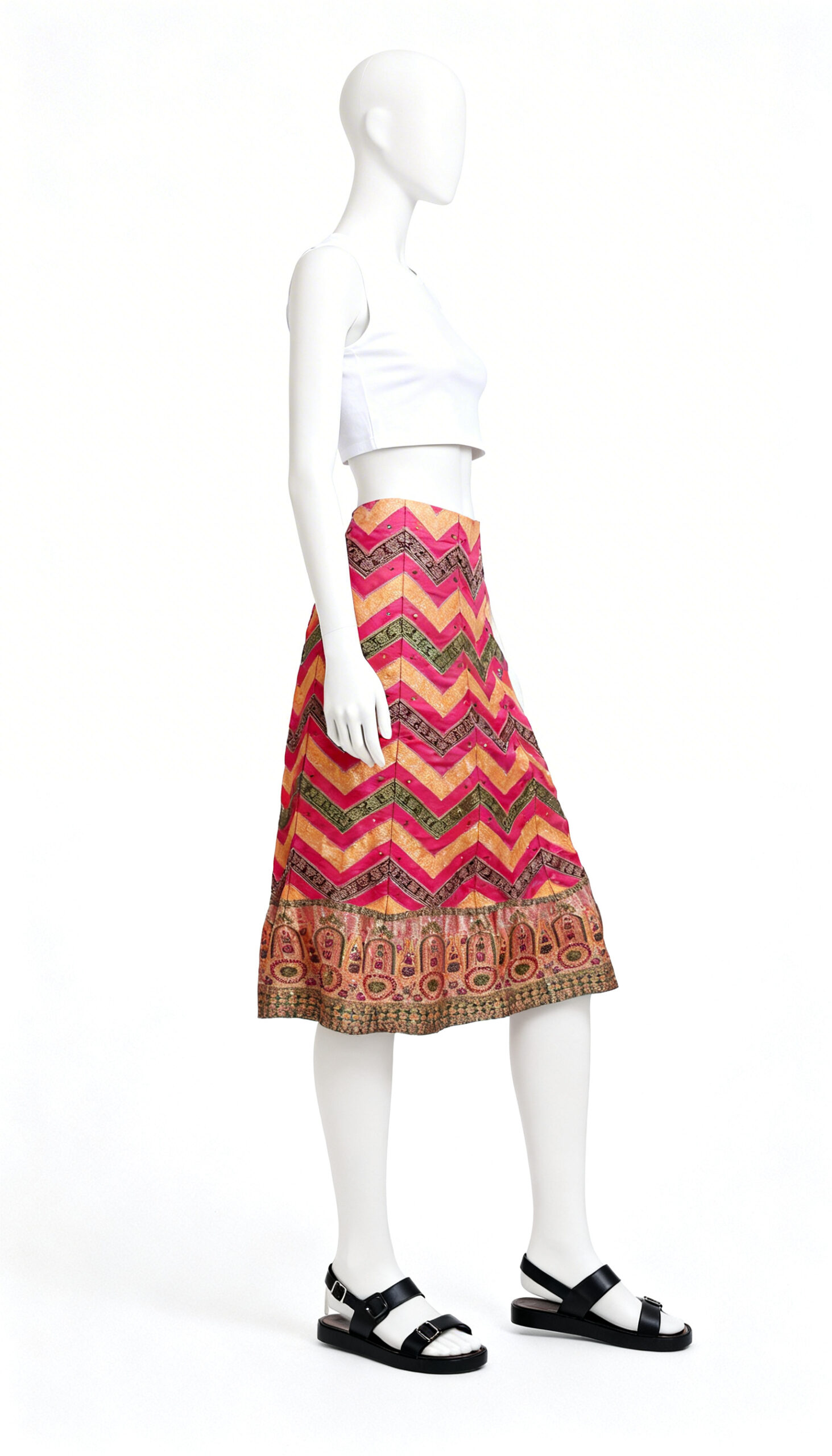 Multicolour Ethnic Chevron Festive Skirt - Image 3