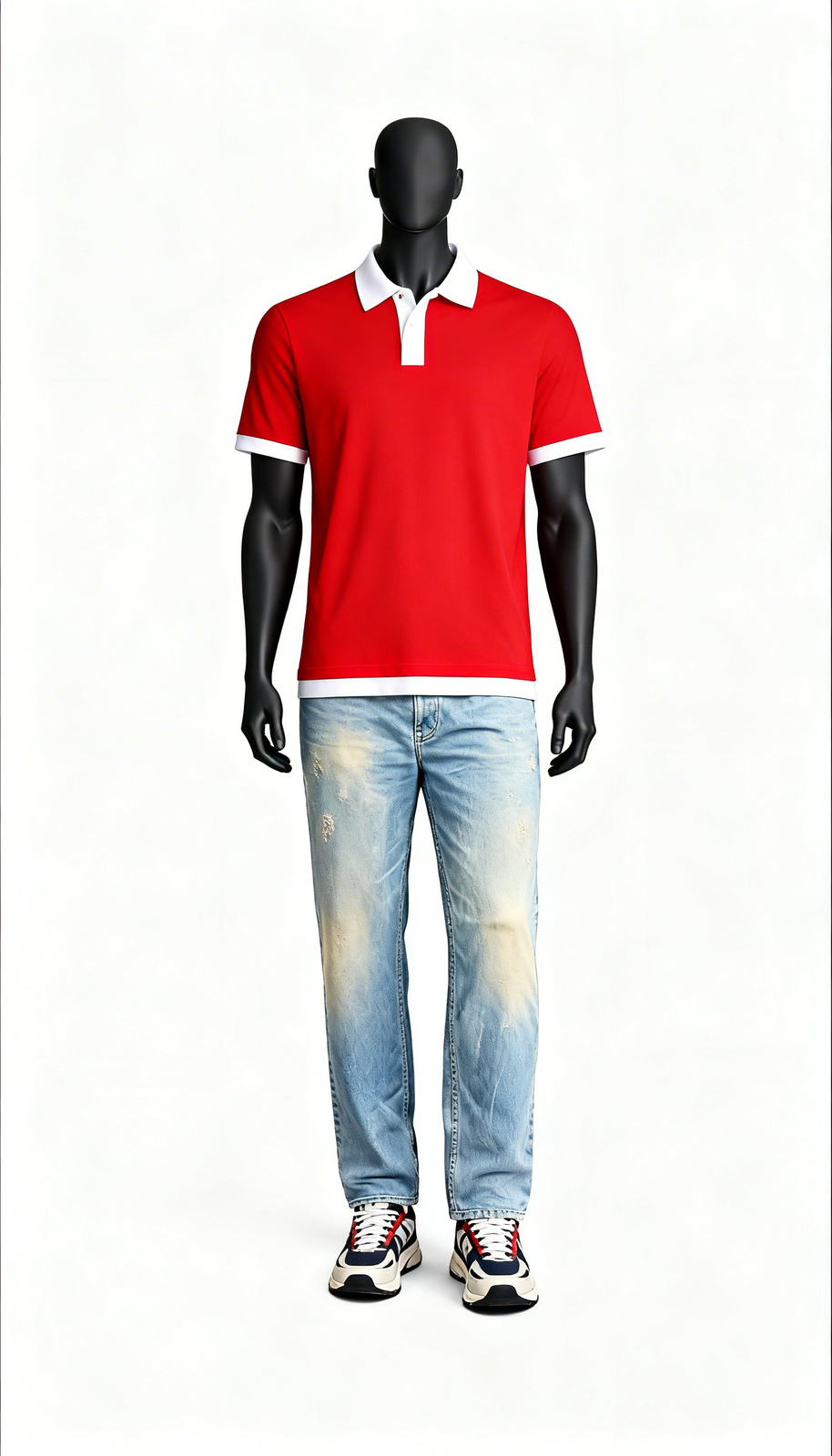 Light Wash Straight Fit Denim