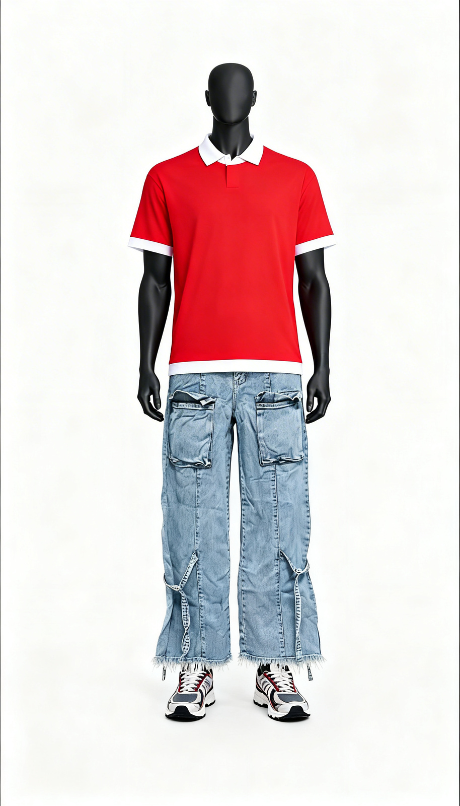 Light Blue Cargo Denim Pants