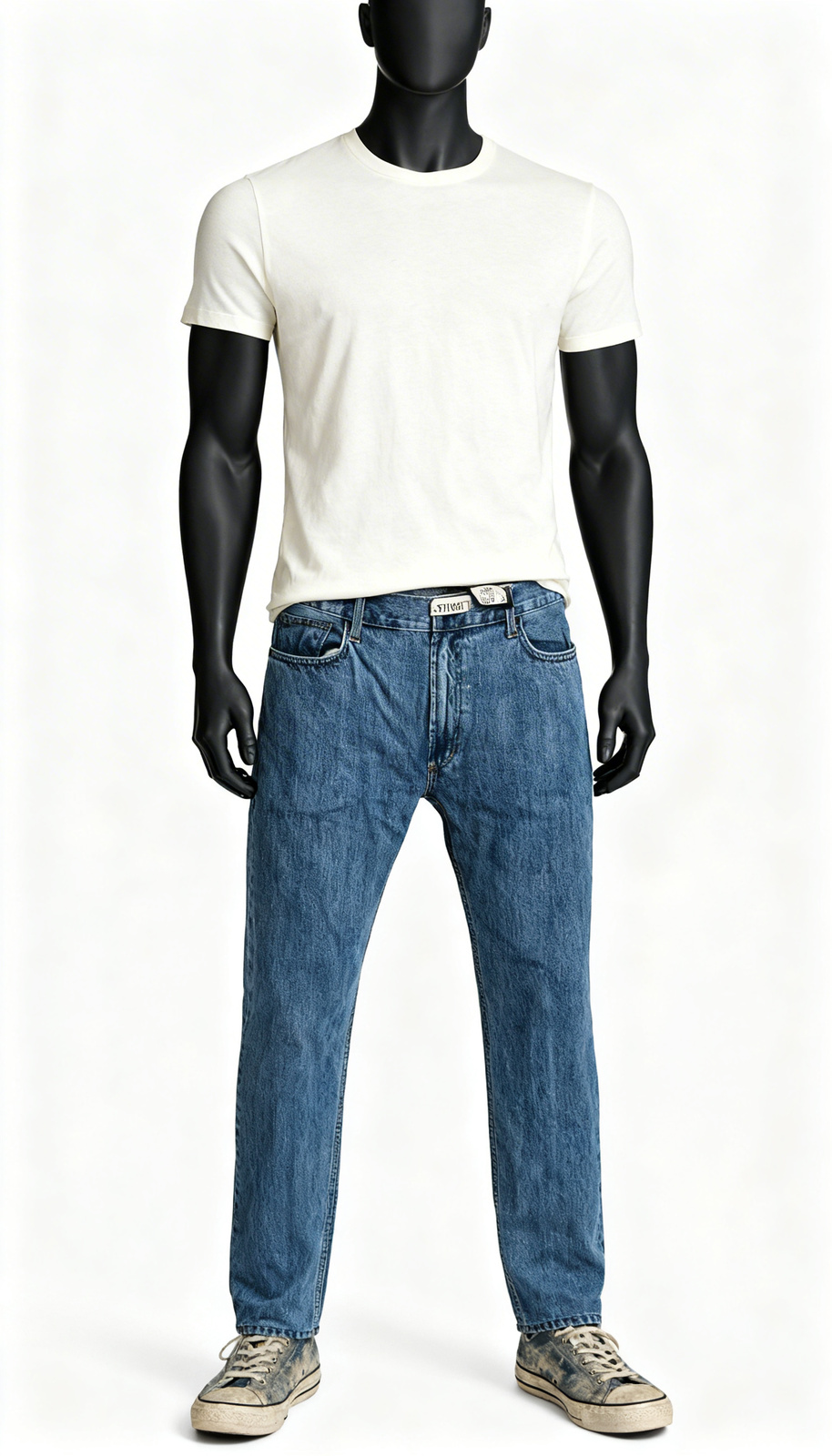 Mid Blue Straight Fit Jeans