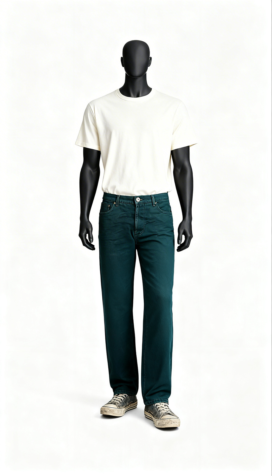 Dark Green Straight Fit Chinos