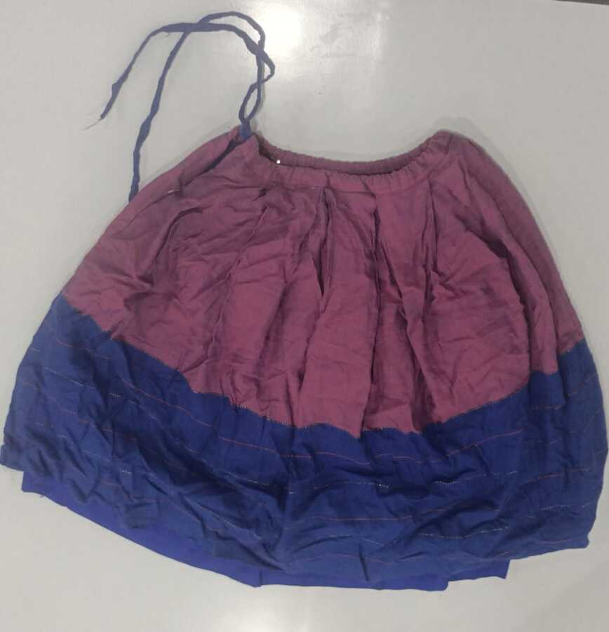 Purple Blue Cotton Flared Skirt - Image 4