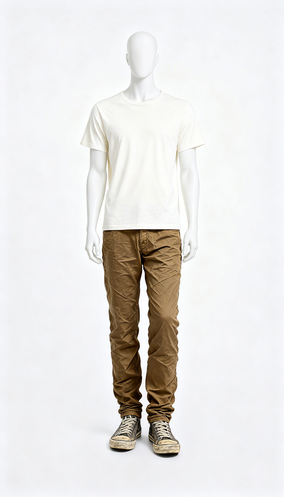 Tan Casual Cotton Pants