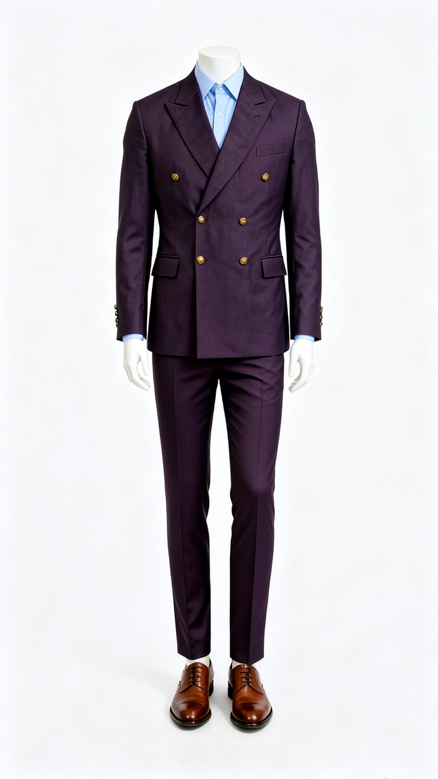 Wine Double Breasted Blazer