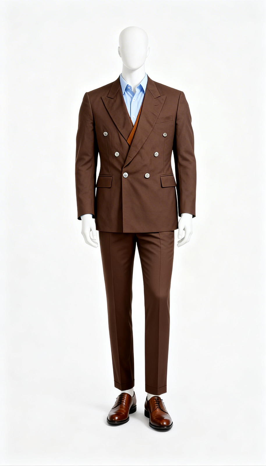 The Vintage Peak Brown Double-Breasted Blazer