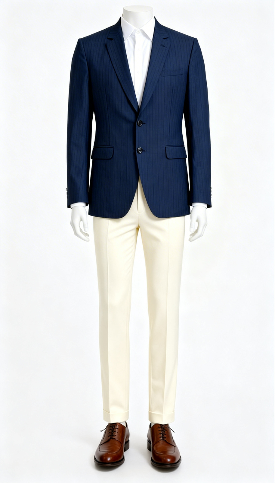 The Authority Pinstripe Navy Blazer