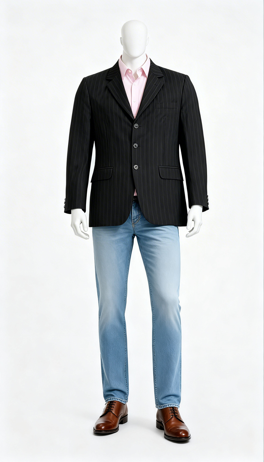 The Authority Pinstripe Three-Button Blazer