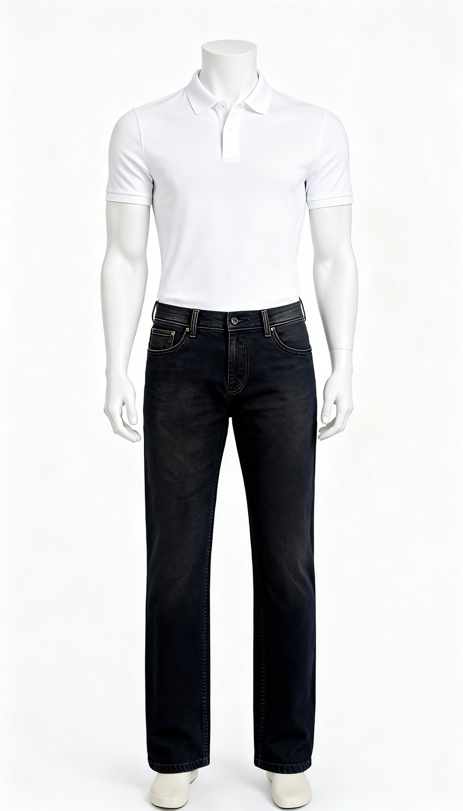 Black Straight Fit Denim Jeans - Image 4
