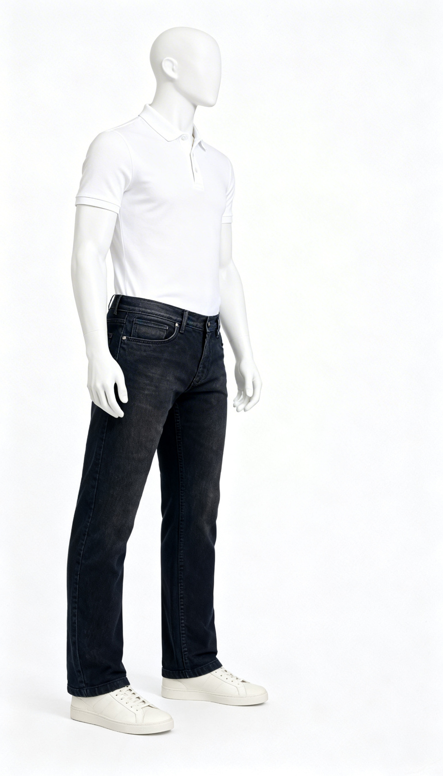Black Straight Fit Denim Jeans - Image 3