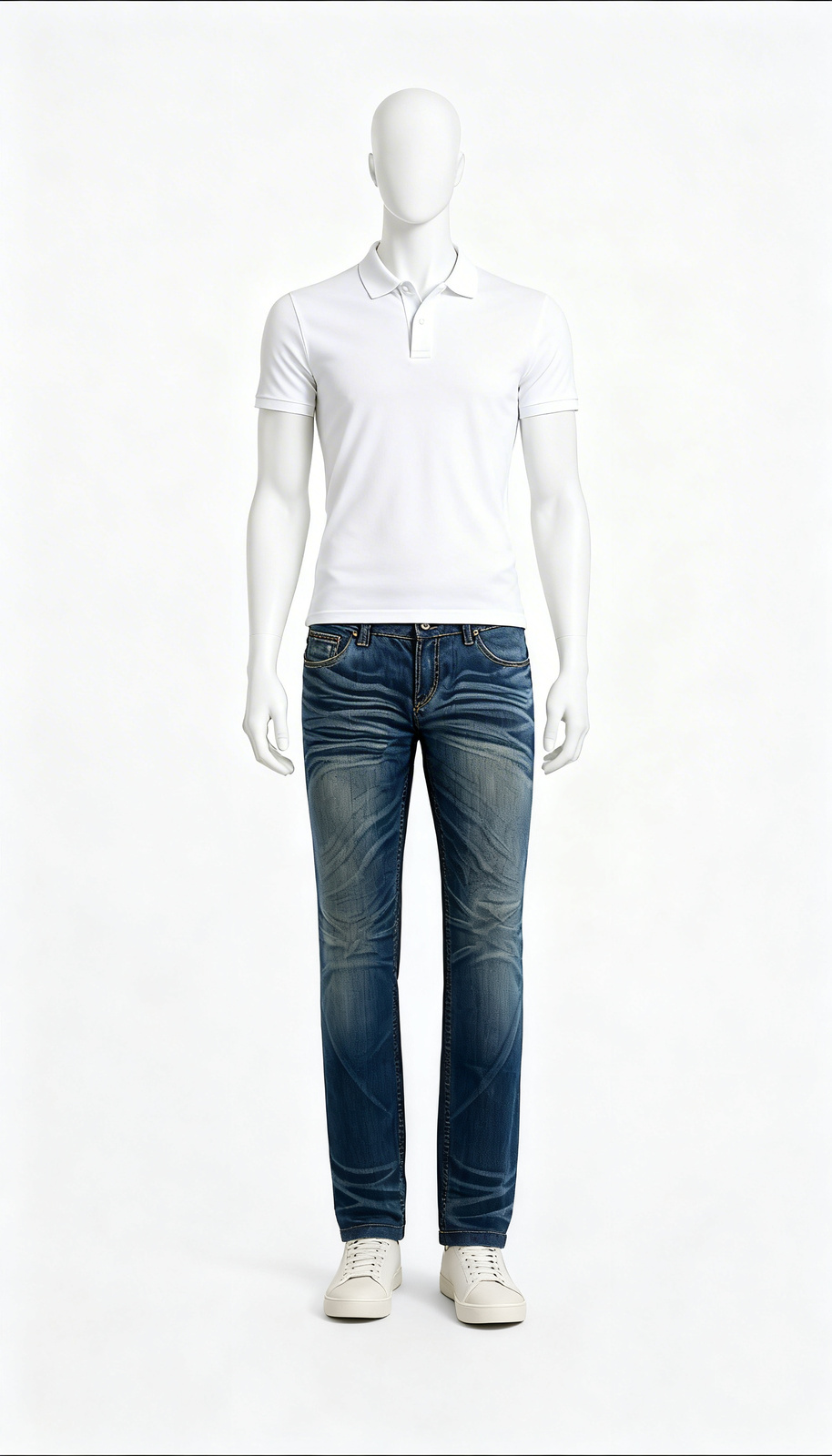 Dark Wash Embroidered Casual Jeans