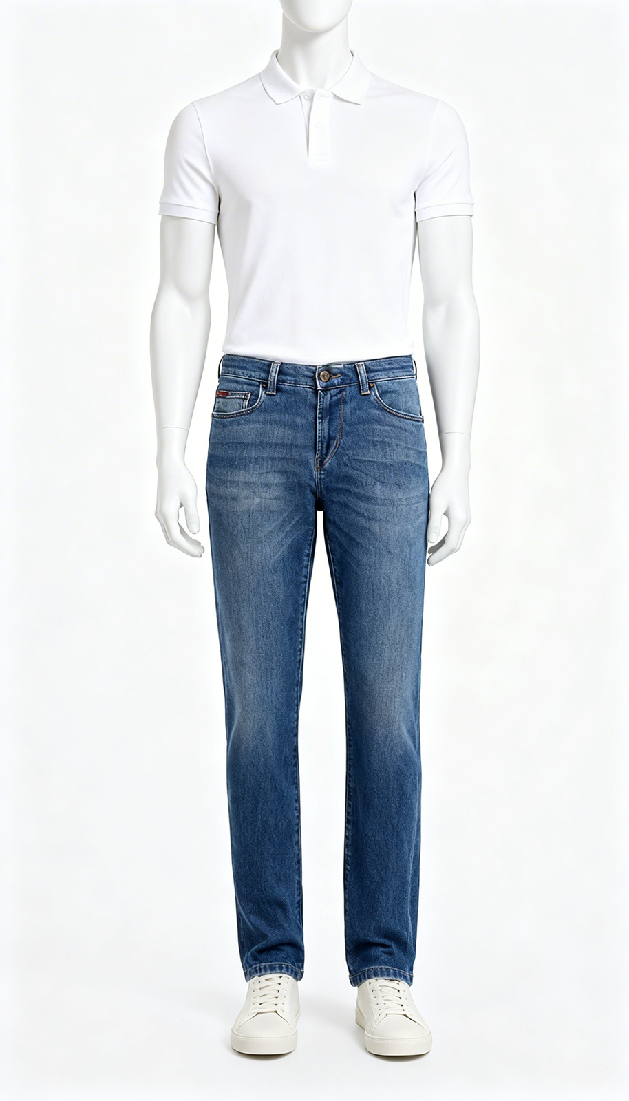 Mid Blue Straight Fit Jeans