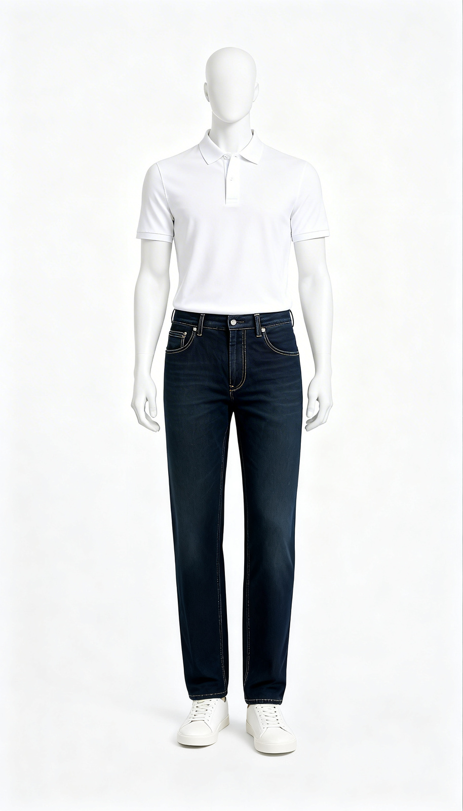 Navy Blue Straight Fit Jeans