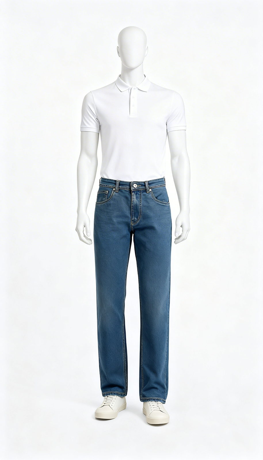 Classic Blue Straight Denim Jeans