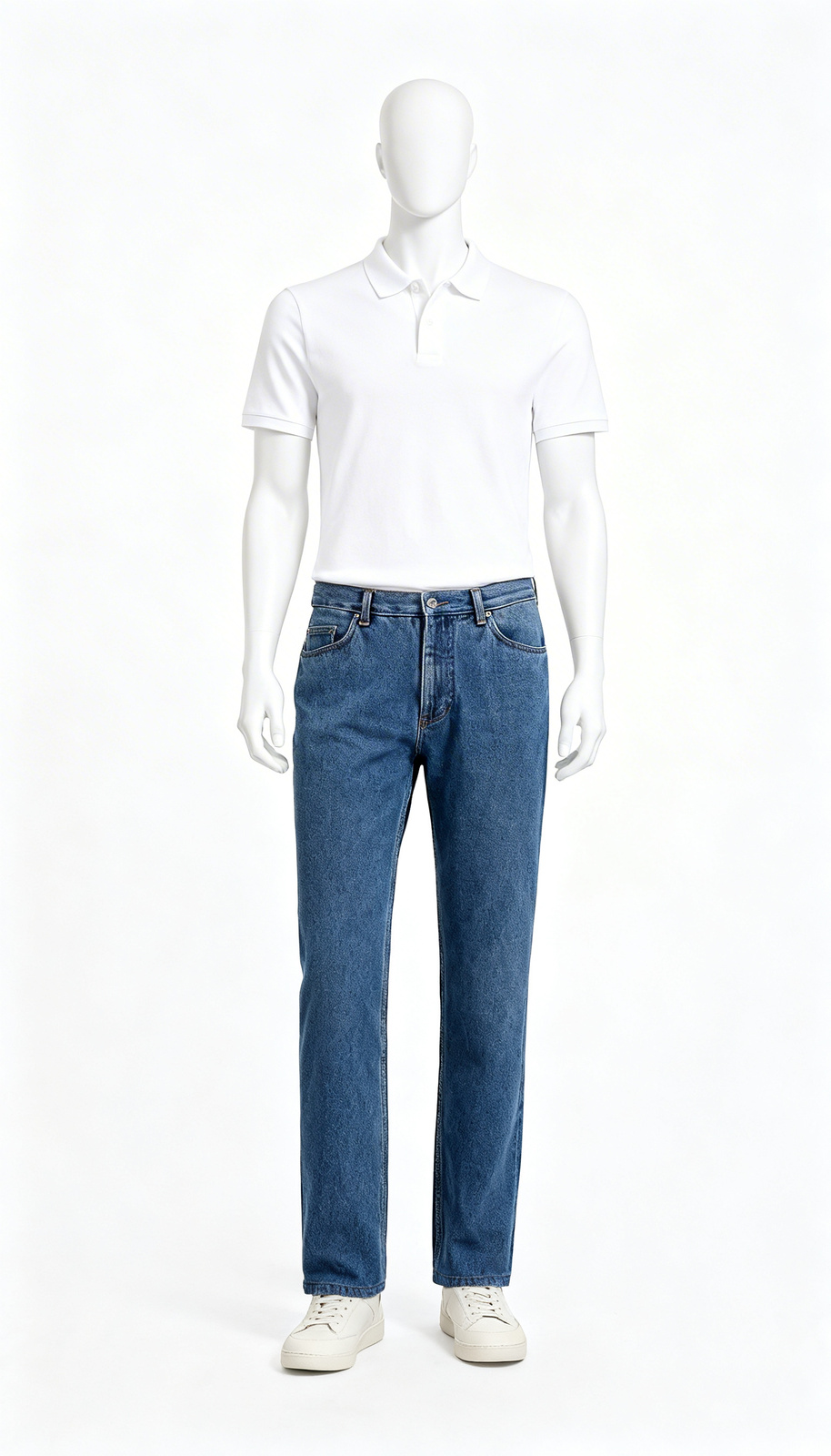 Mid Blue Classic Straight Jeans - Image 4