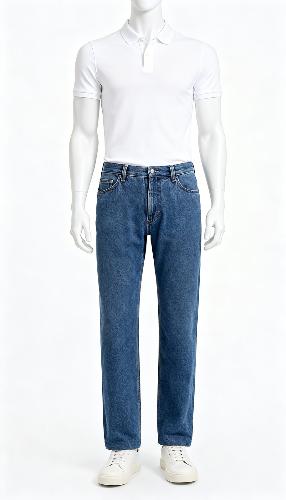 Mid Blue Classic Straight Jeans