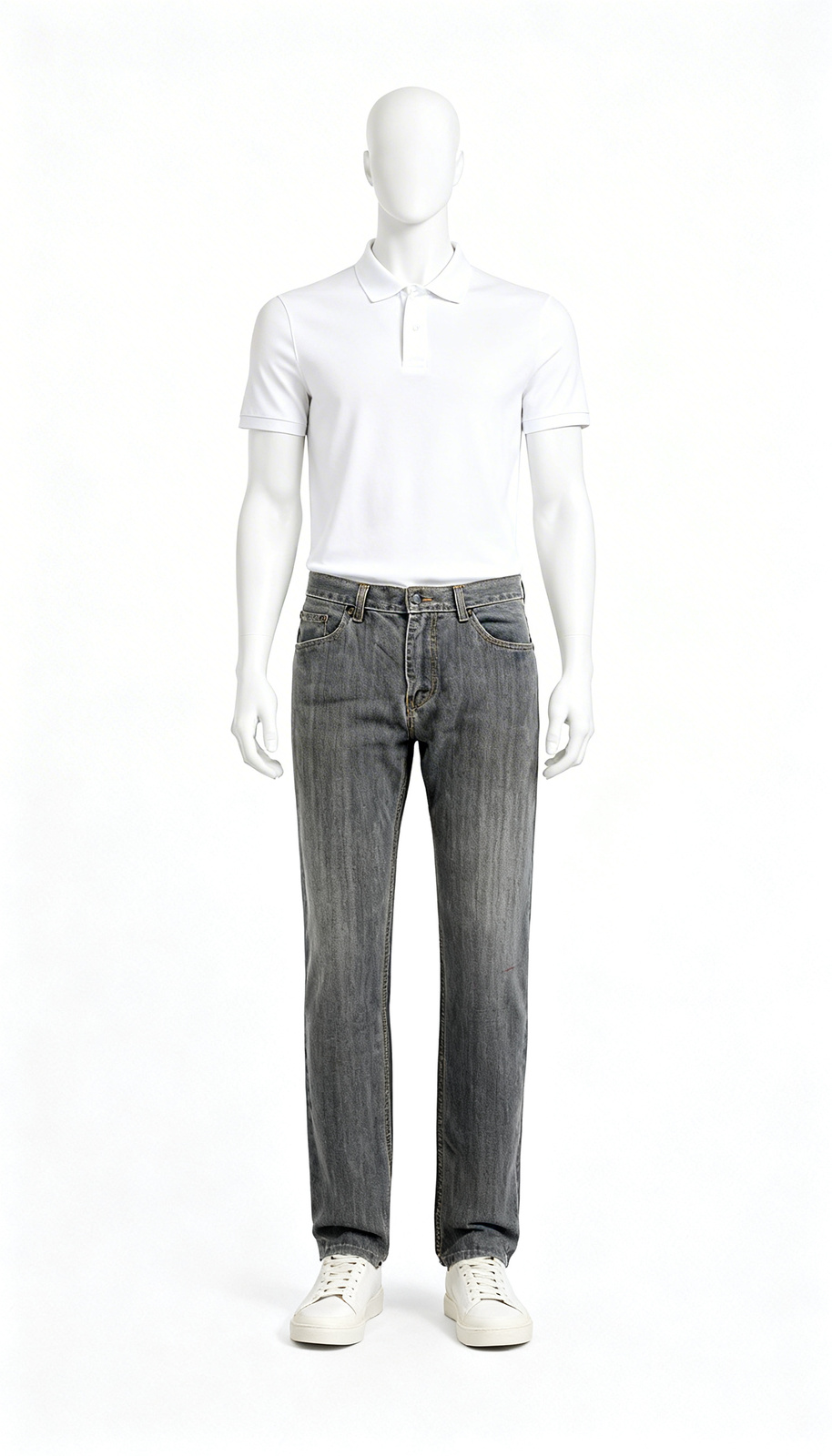 Grey Wash Straight Fit Jeans