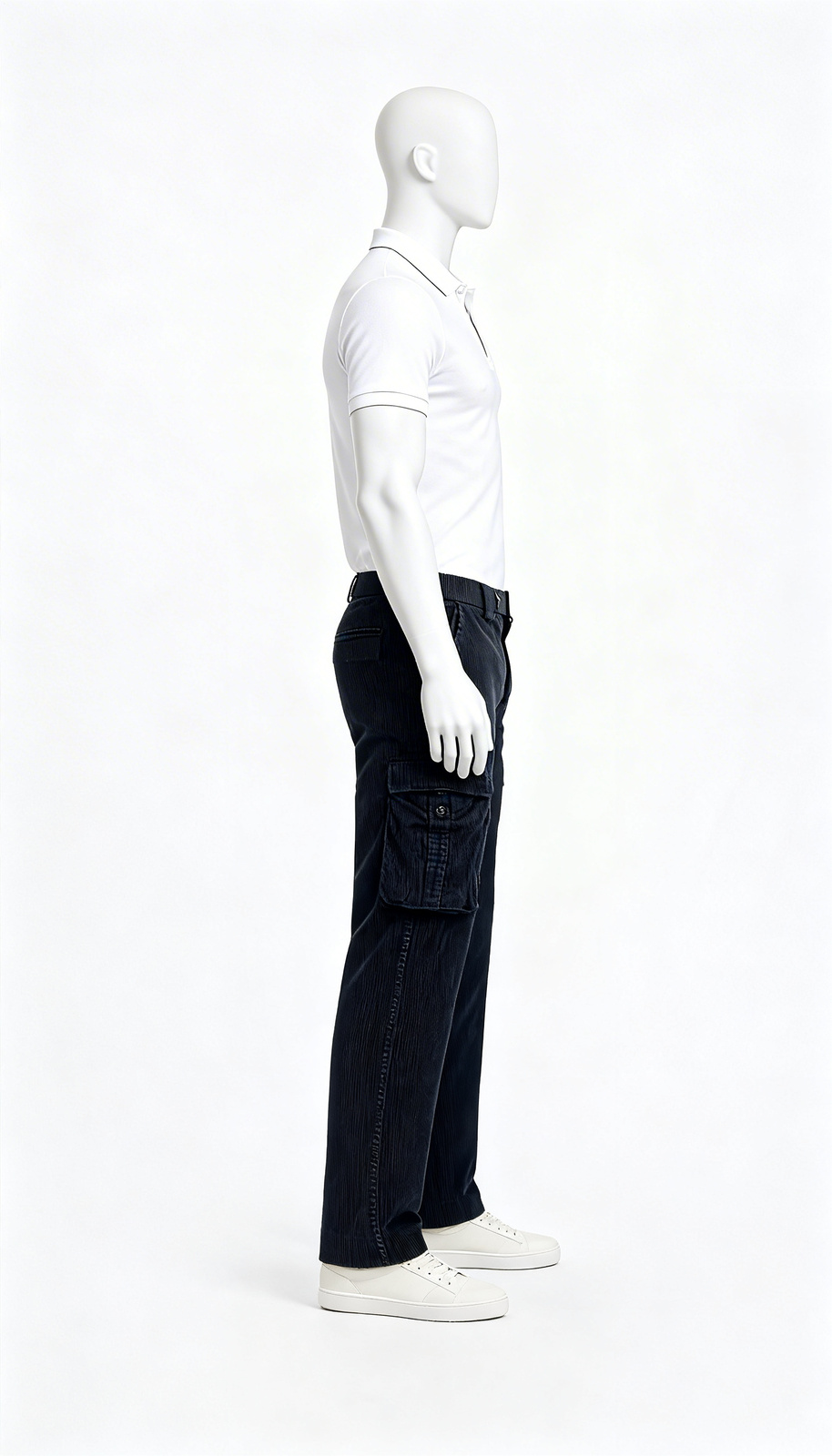 Black Corduroy Multi Pocket Jeans - Image 3