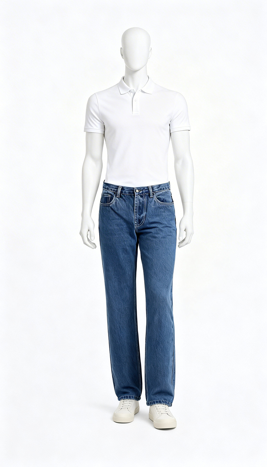 Classic Straight Blue Denim Jeans - Image 4