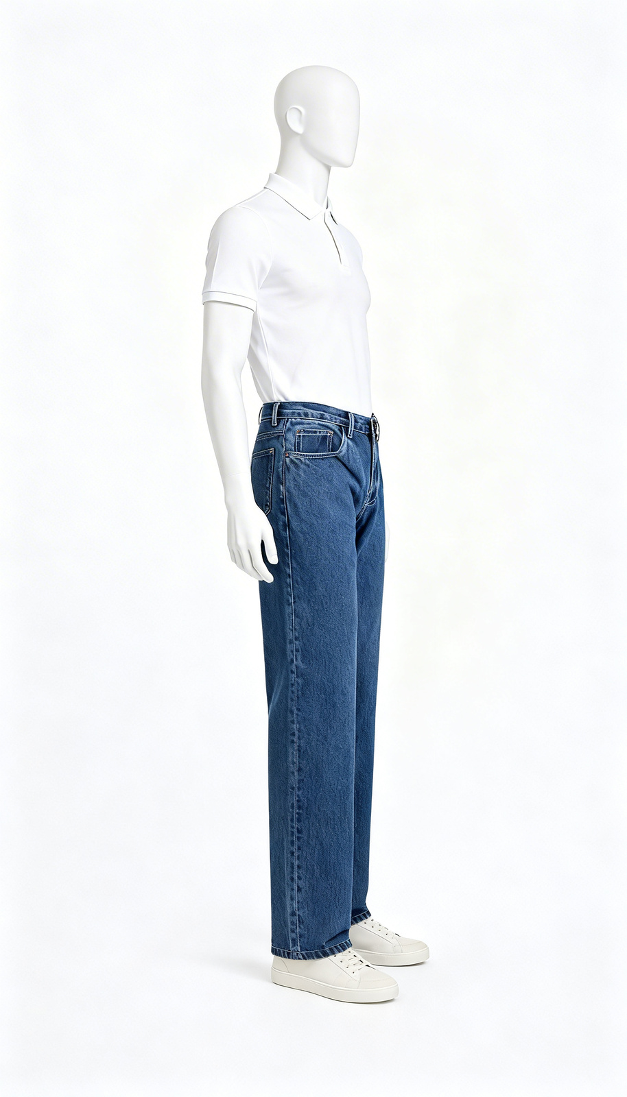 Classic Straight Blue Denim Jeans - Image 3