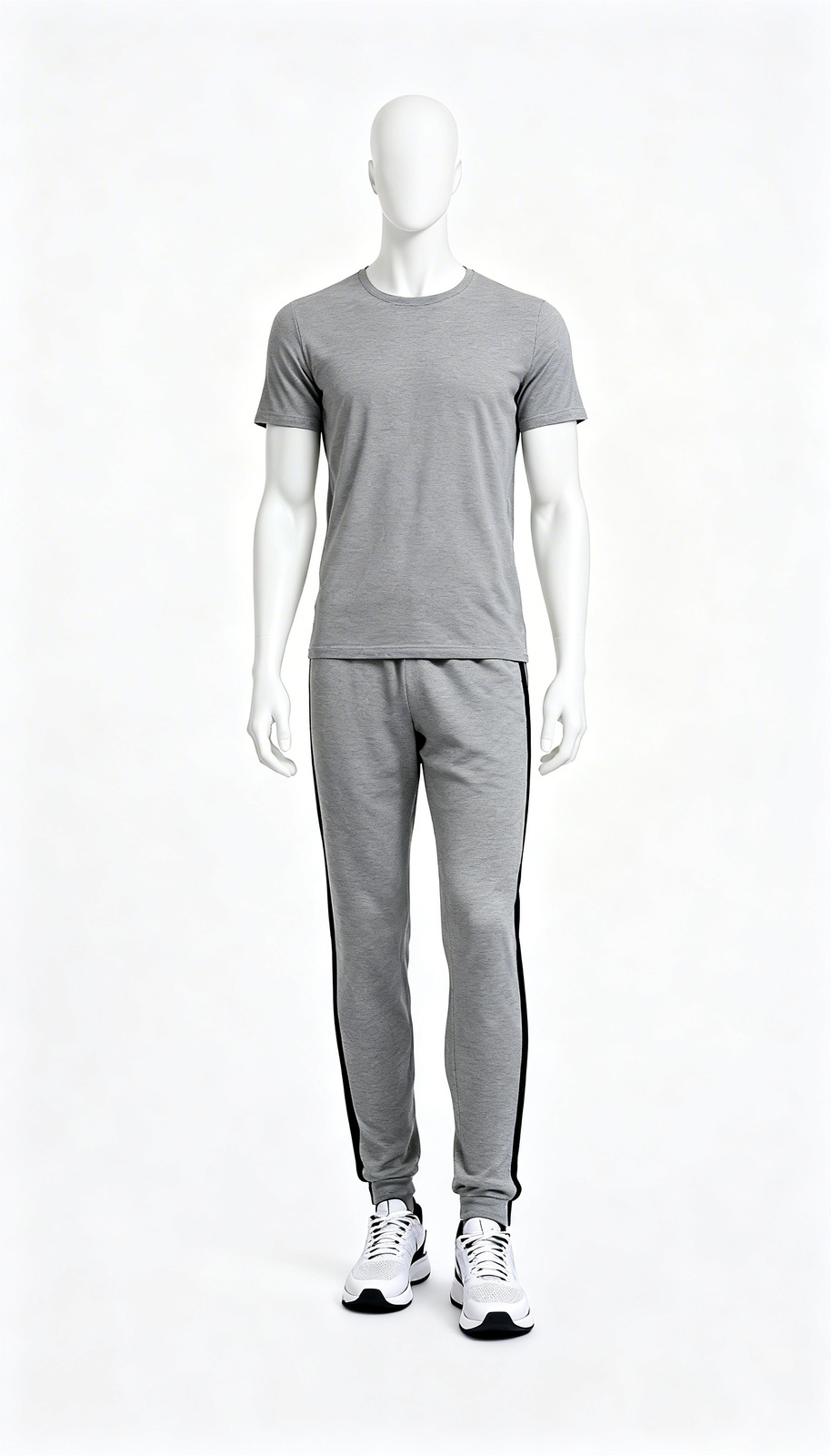Grey Side-Striped Relaxed Fit Track Pants