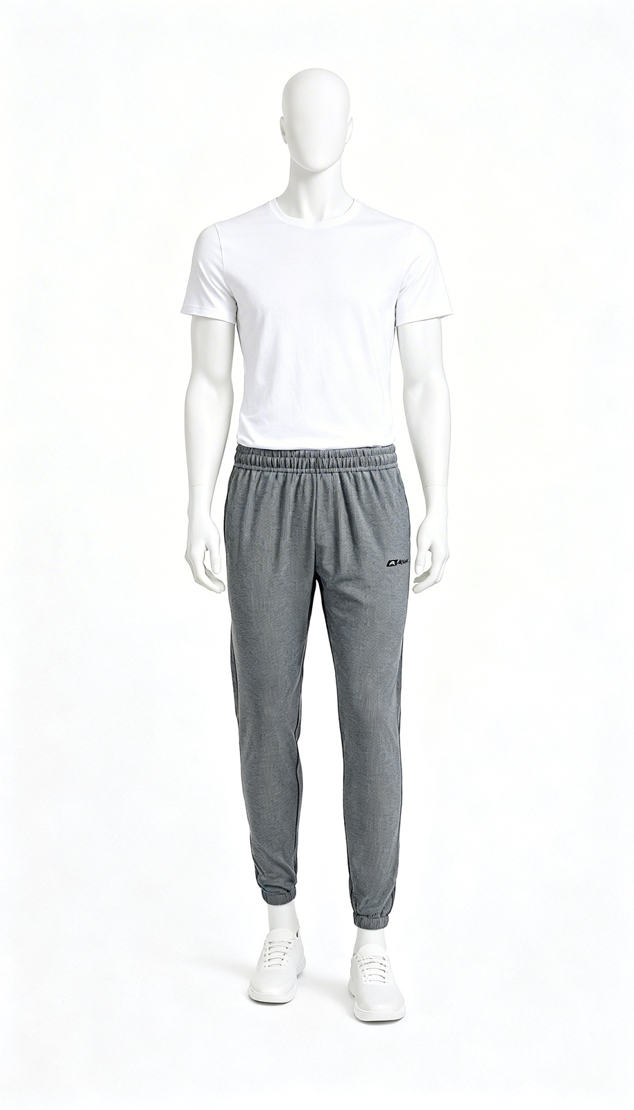 Men’s Grey Textured Cotton-Lounge Pants