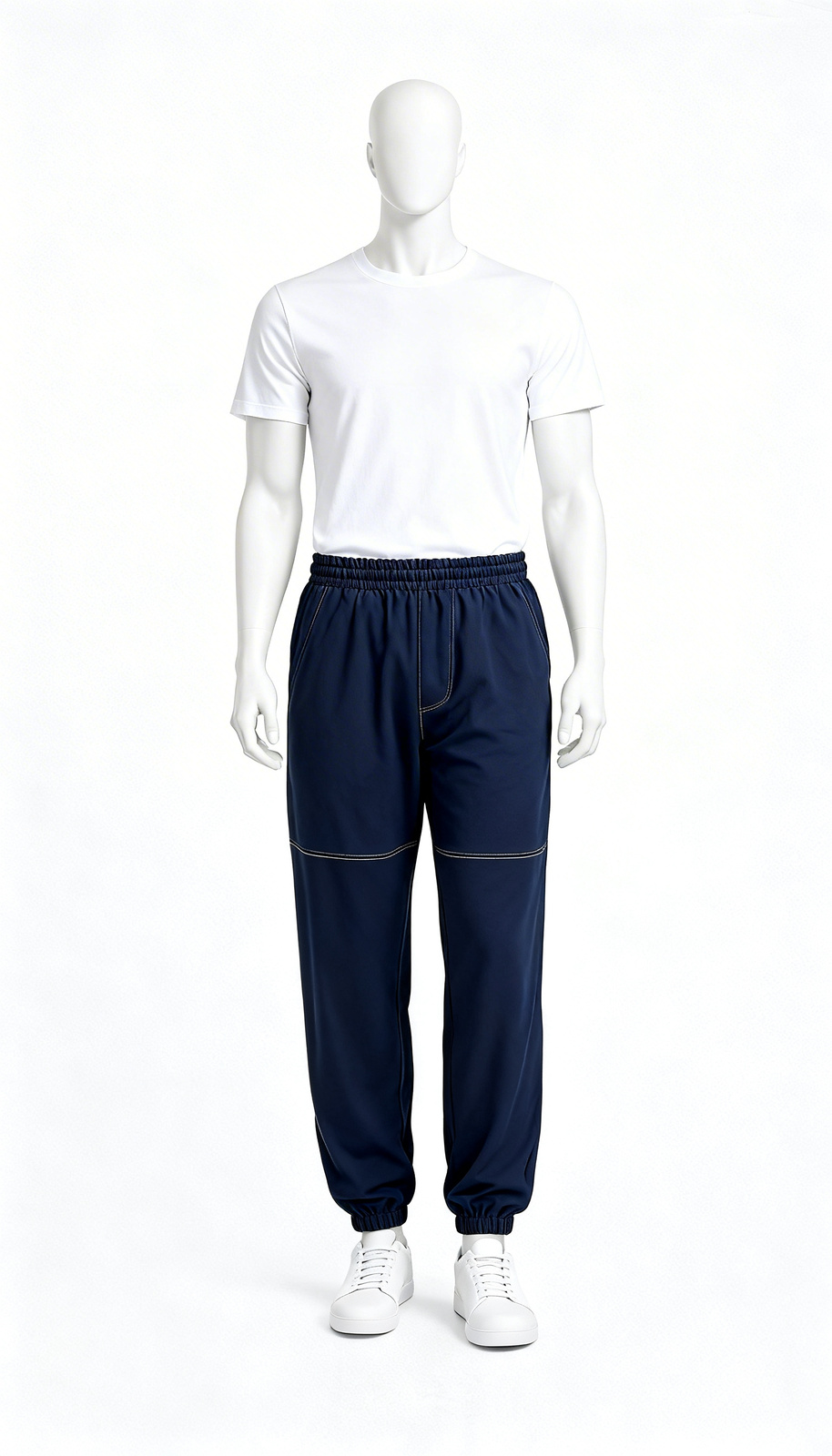 Men’s Navy Blue Relaxed-Fit Lounge Pants