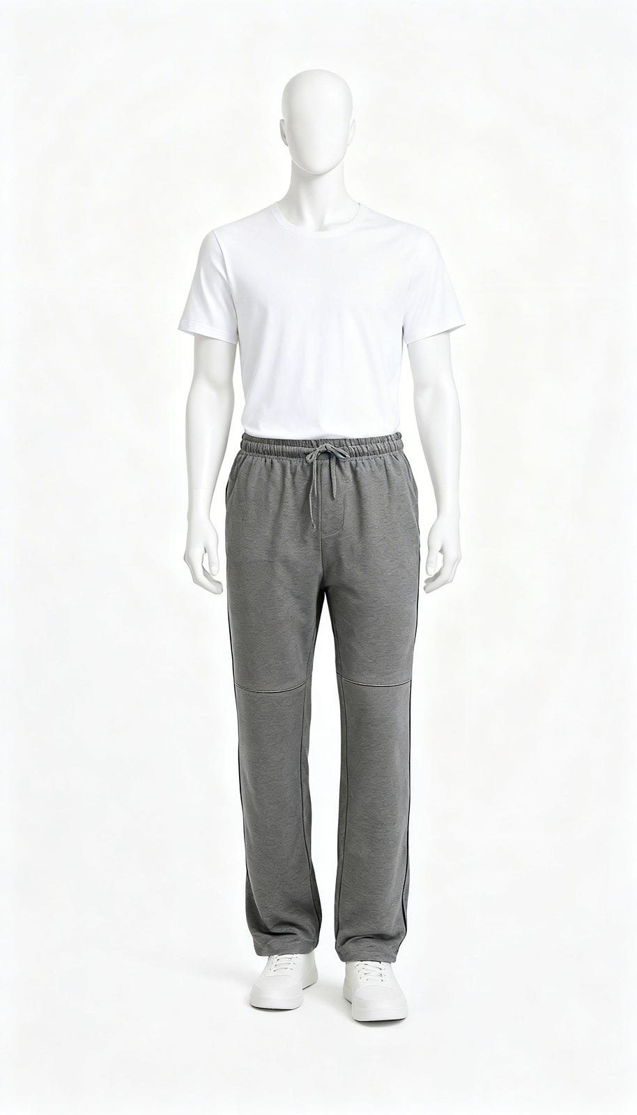 Men’s Heather Grey Cotton Drawstring Lounge Pants