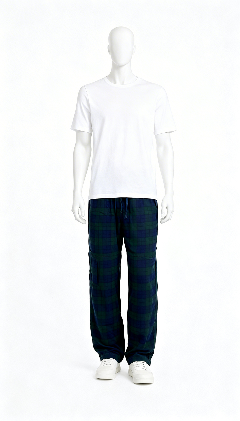 Men’s Green & Navy Checked Cotton Pajama