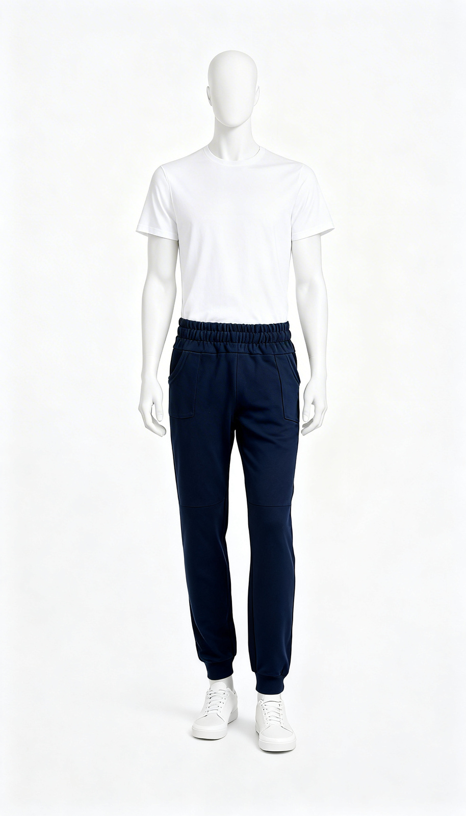 Men’s Solid Navy Casual Jogger Pants