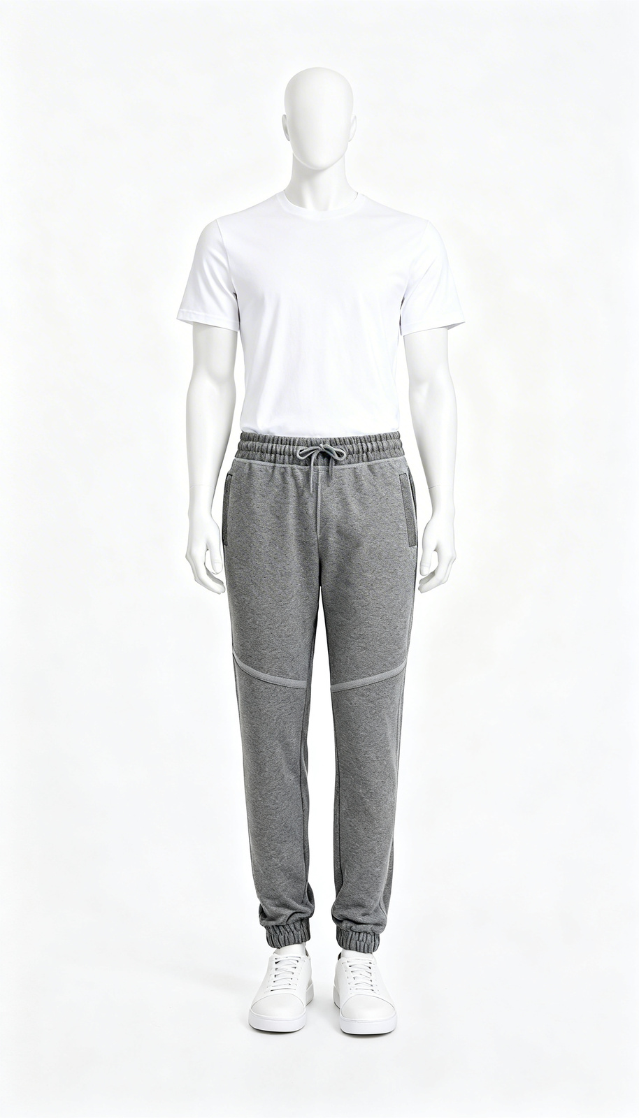 Men’s Heather Grey Knitted Jogger Pants