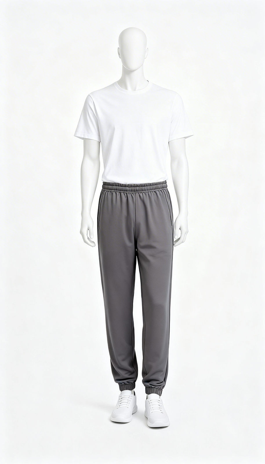 Men’s Grey Casual Cotton Straight Pants