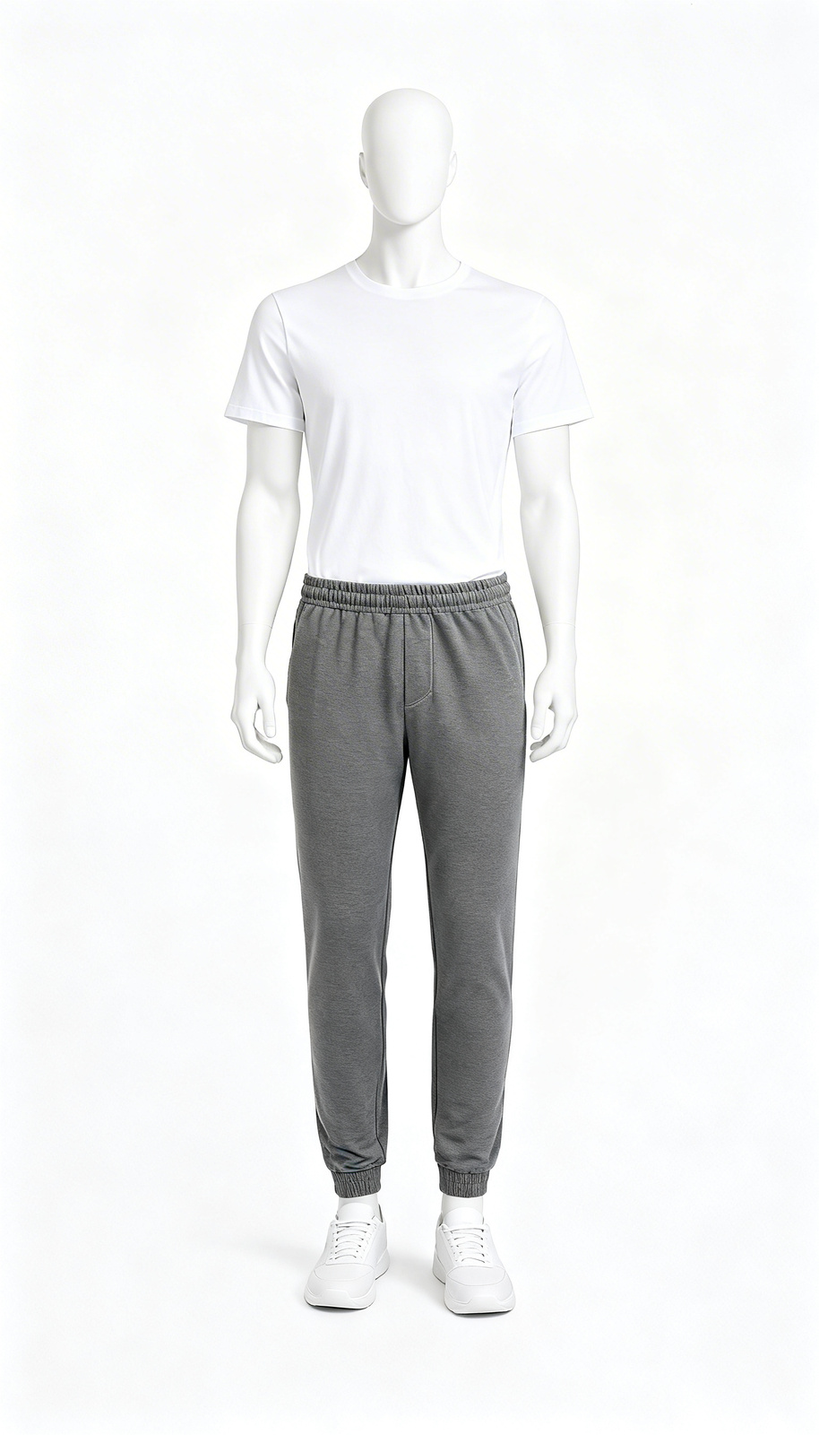 Men’s Solid Grey Relaxed-Fit Track Pants - Image 4