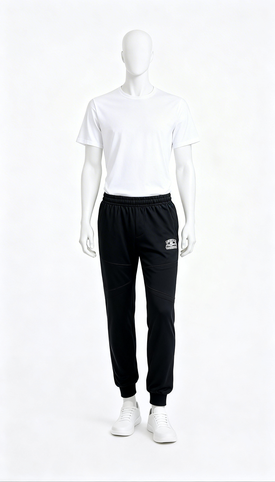 Black Athletic Joggers with Logo Detail