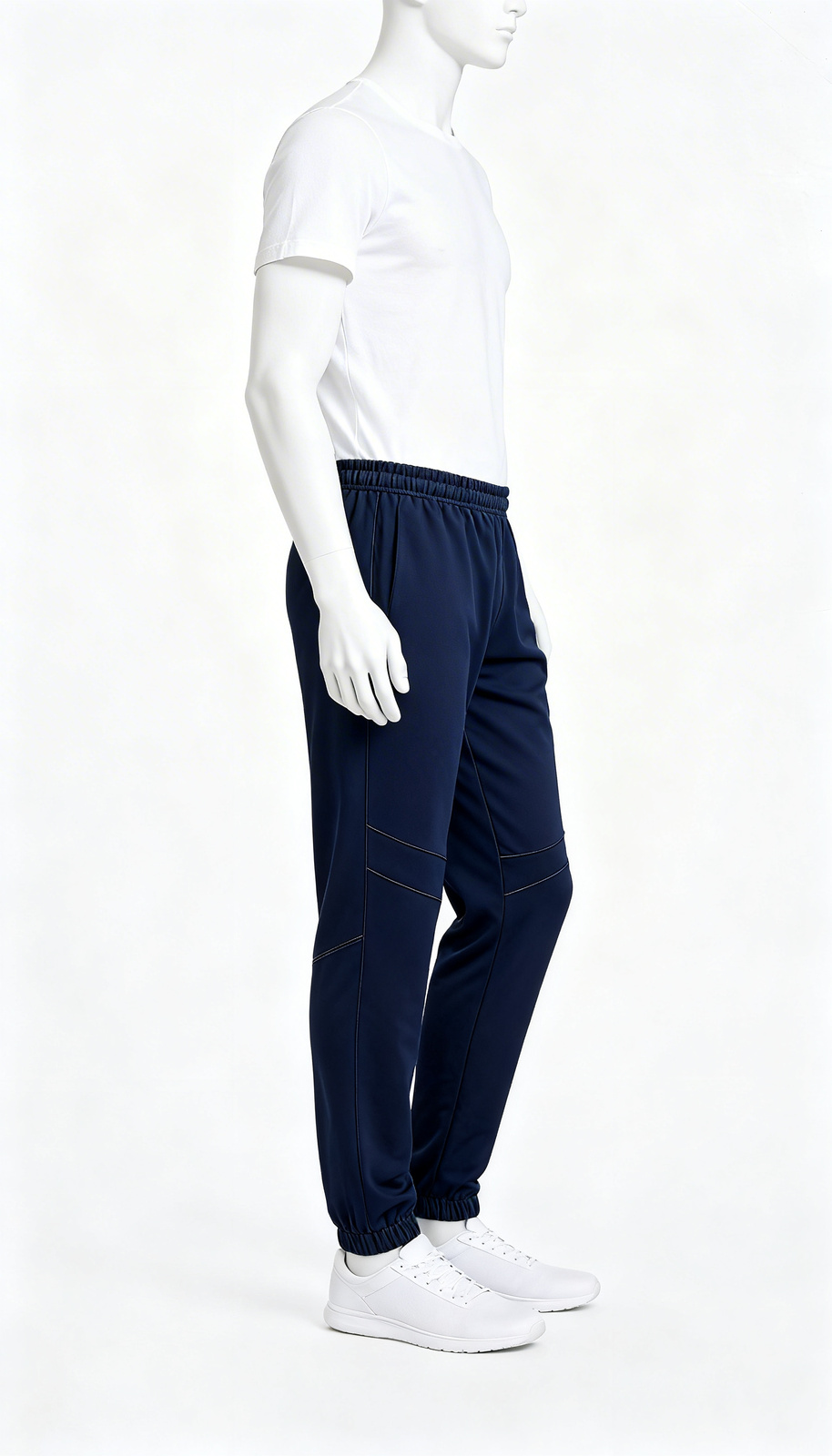 Men’s Navy Relaxed-Fit Solid Track Pants - Image 3