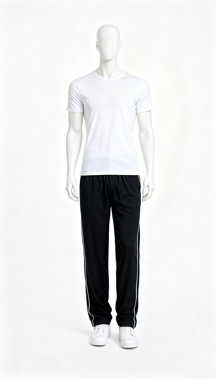 Men’s Dual-Tone Comfort Track Pants with Side Piping