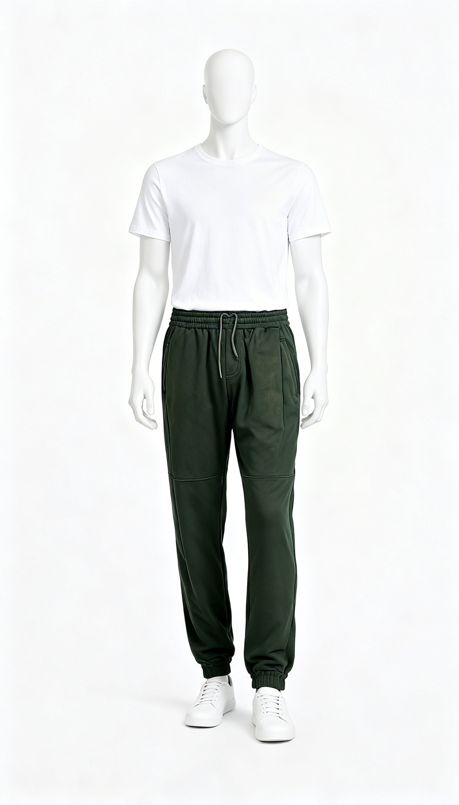 Men’s Olive Green Relaxed-Fit Lounge Pants