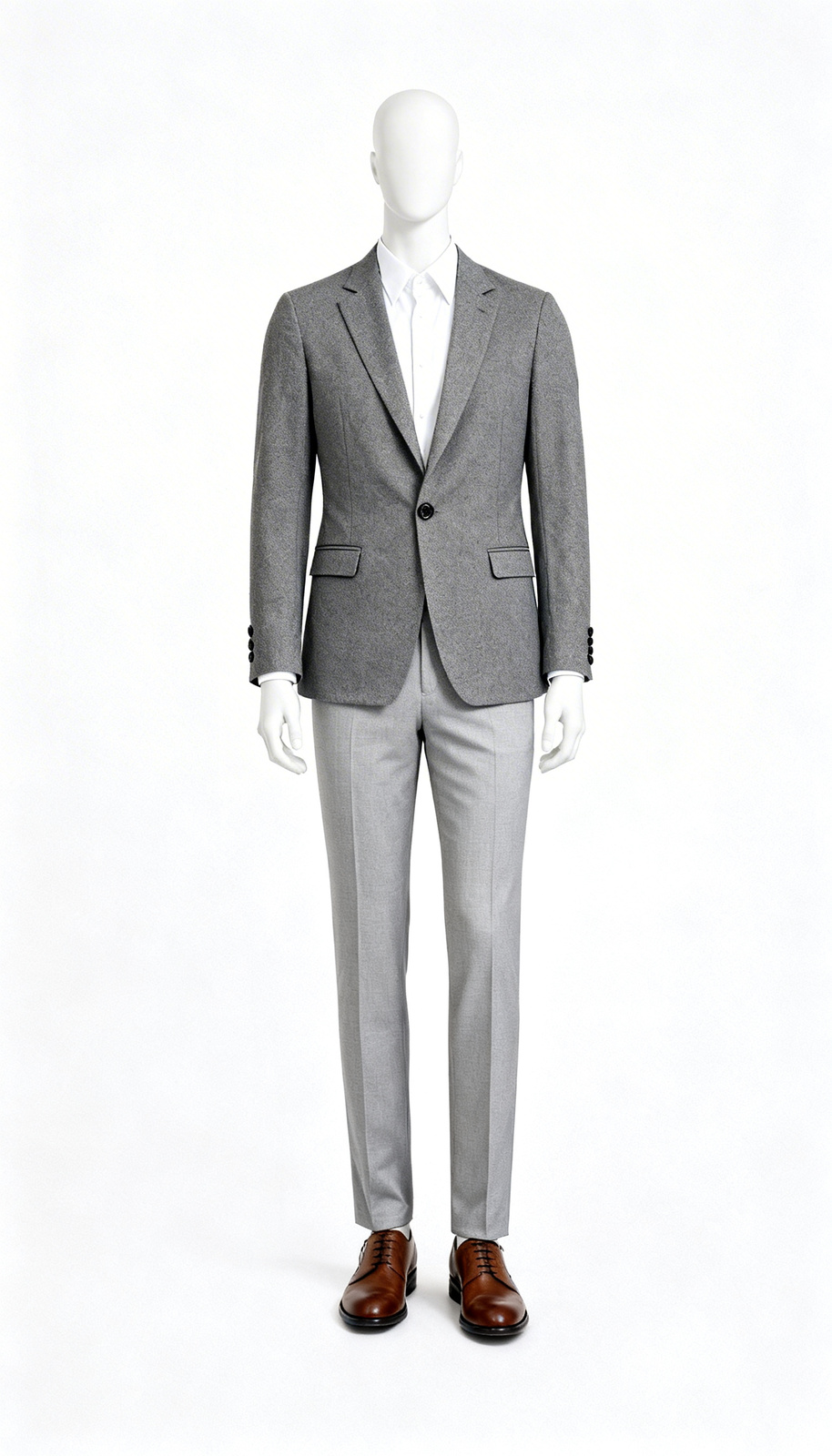 Grey Modern Single-Breasted Blazer