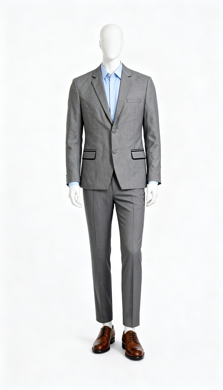 Grey Classic Two Button Blazer