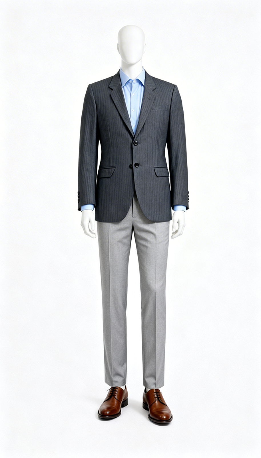 Charcoal Textured Two Button Blazer