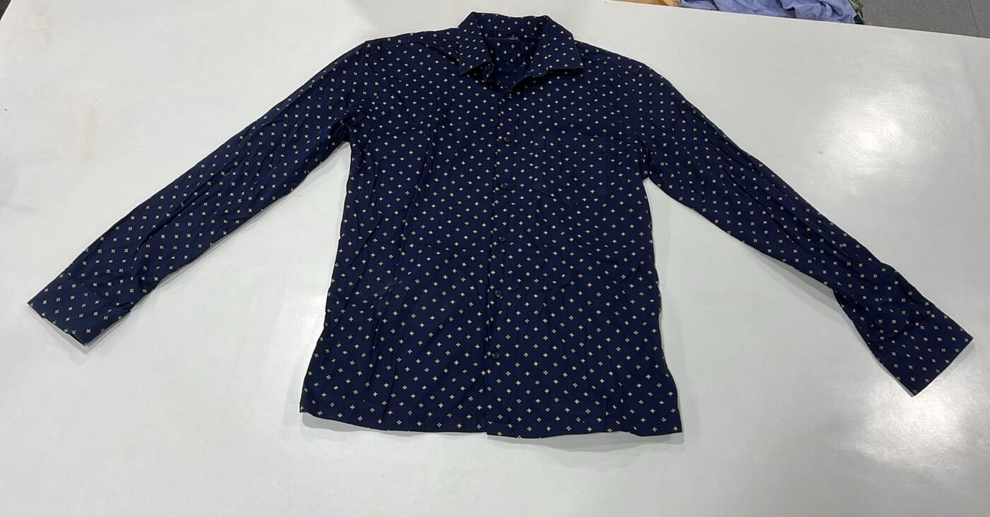 Navy Geometric Print Shirt - Image 3