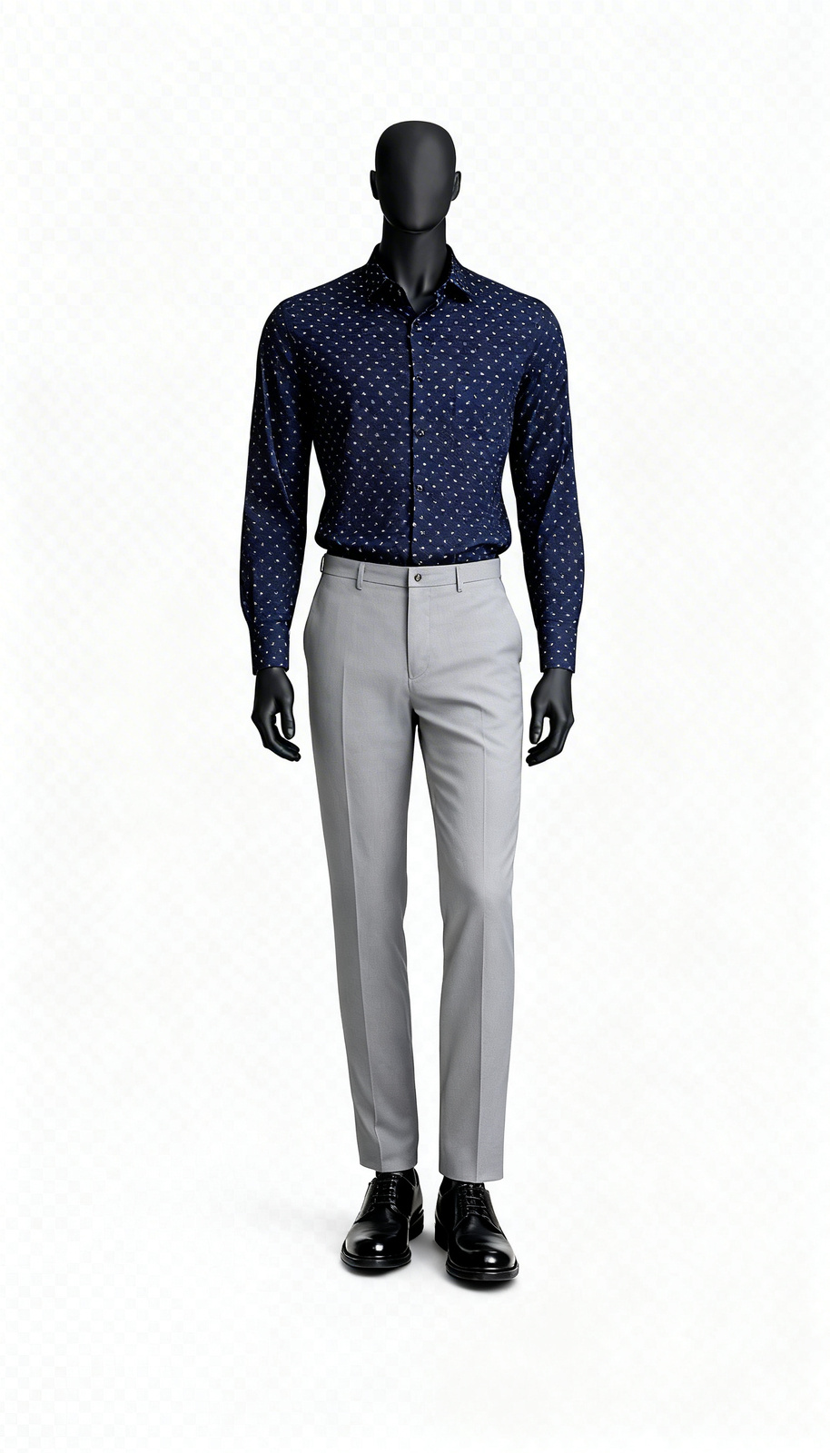 Navy Geometric Print Shirt