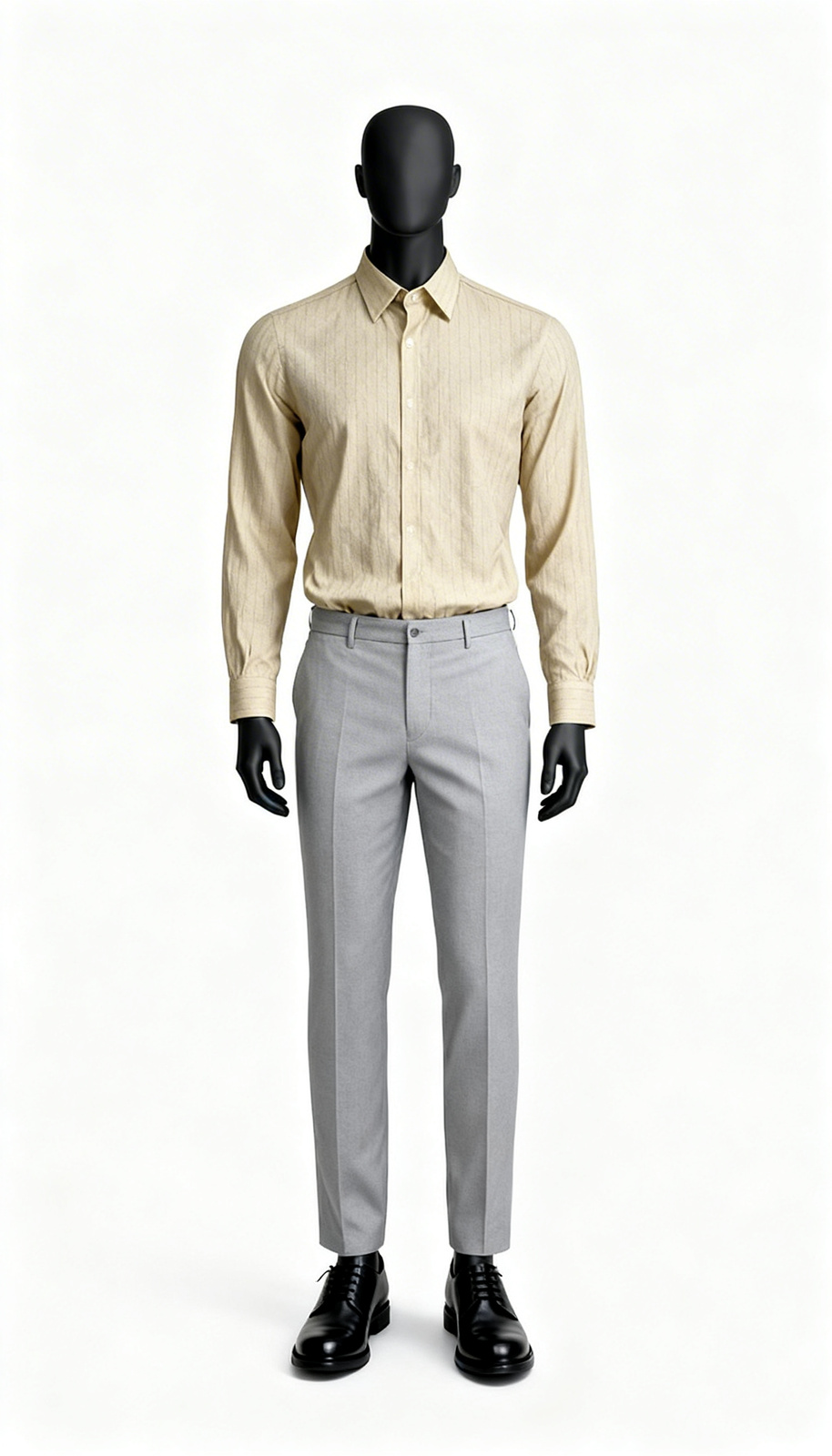 Beige Striped Linen Shirt