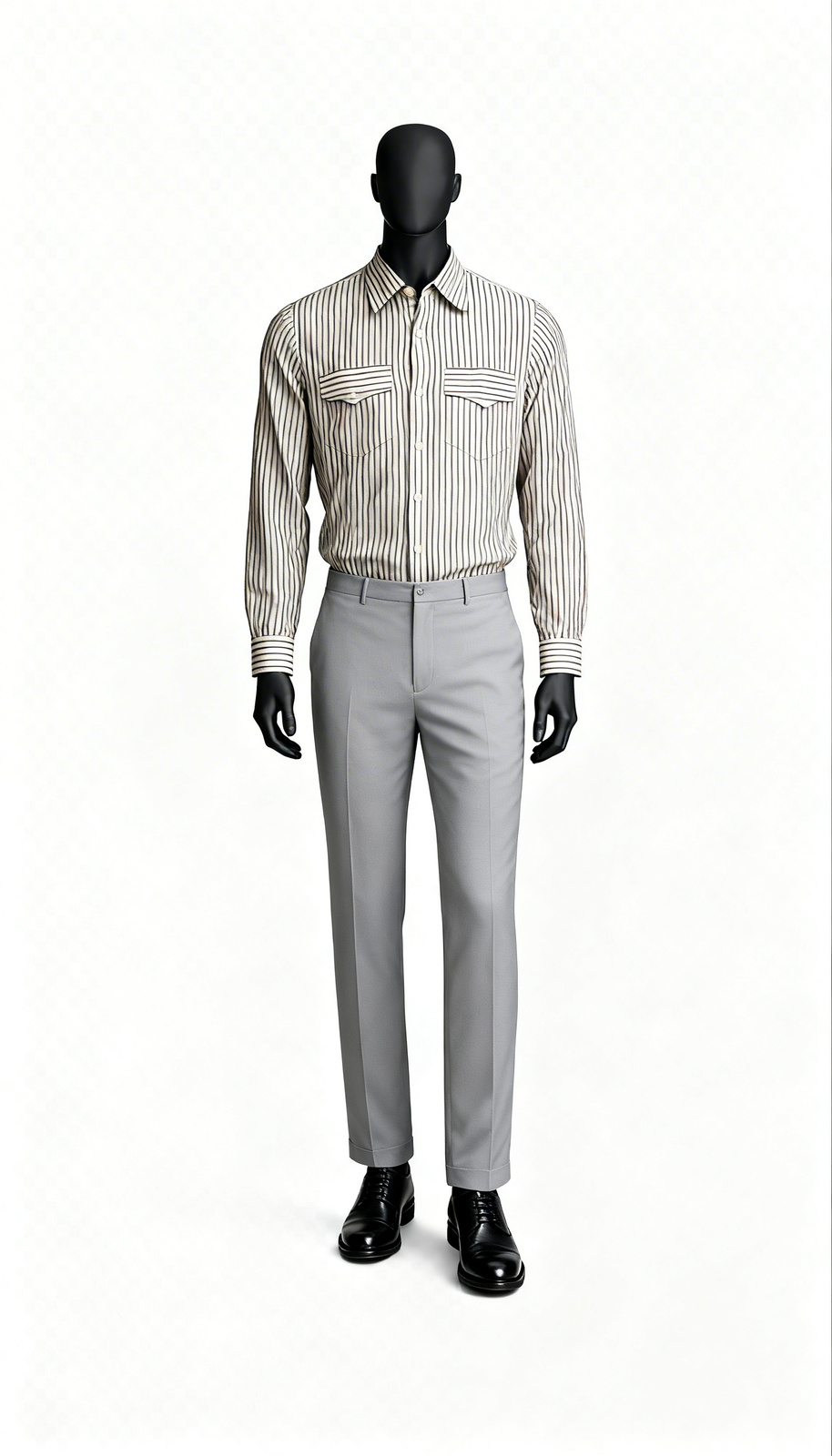 Men Beige Striped Casual Shirt