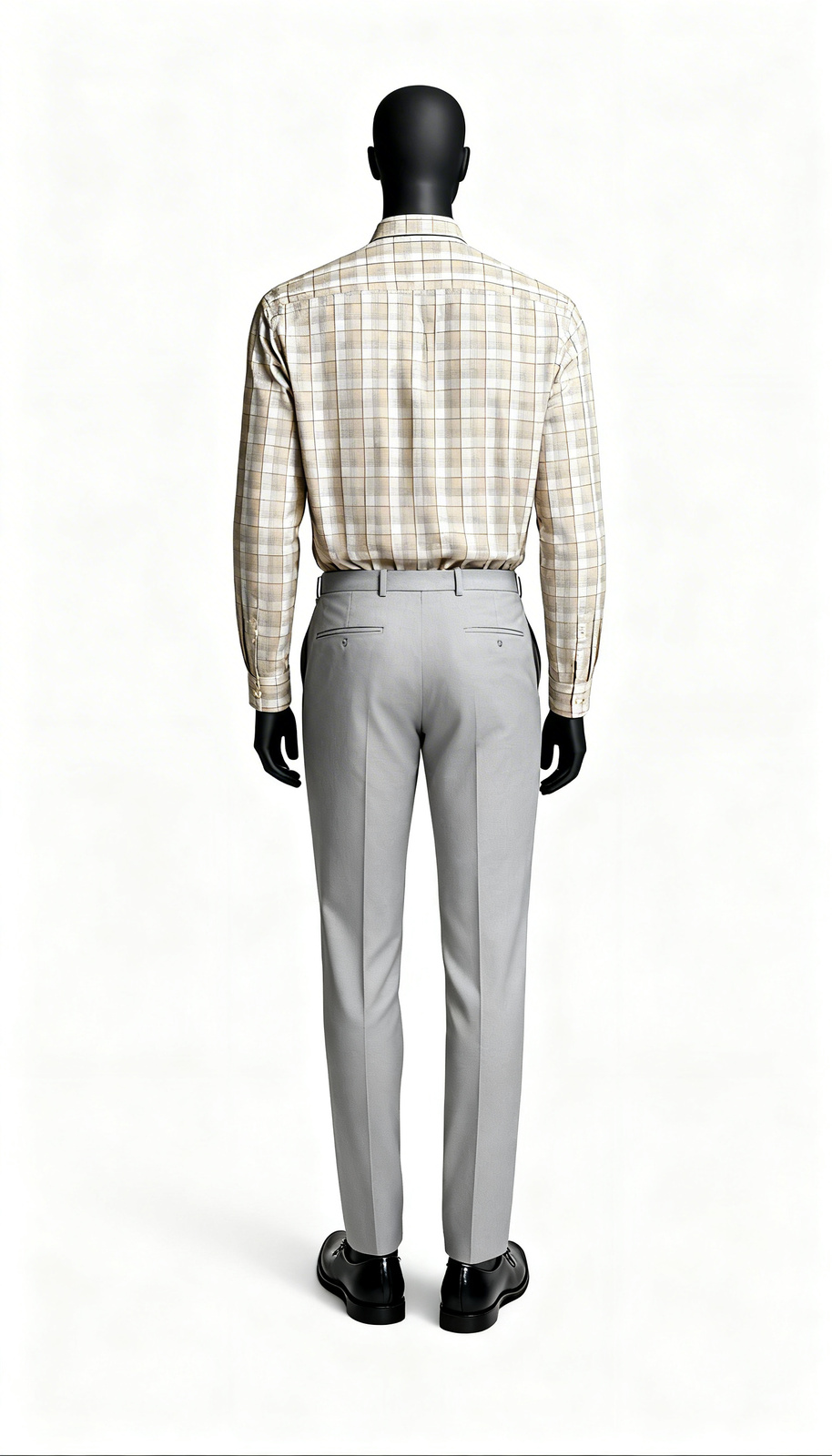 Beige Soft Check Casual Shirt