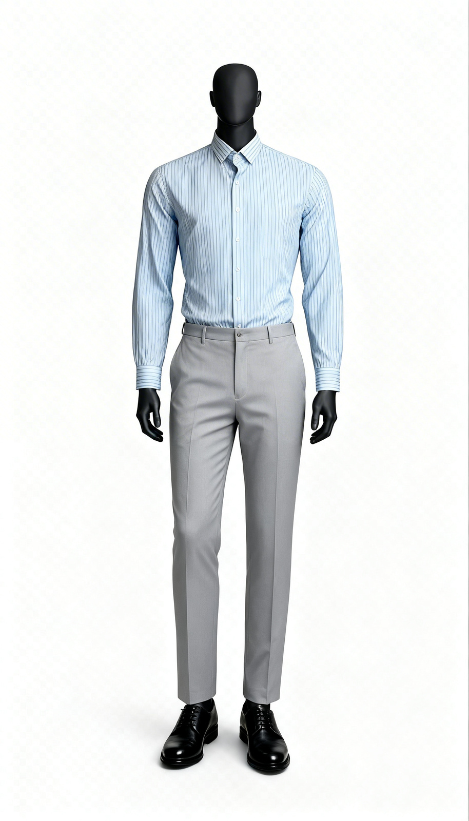 Sky Blue Striped Formal Shirt