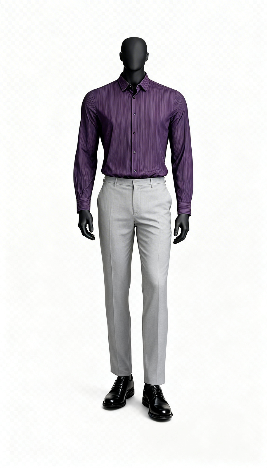 Purple Striped Formal Shirt