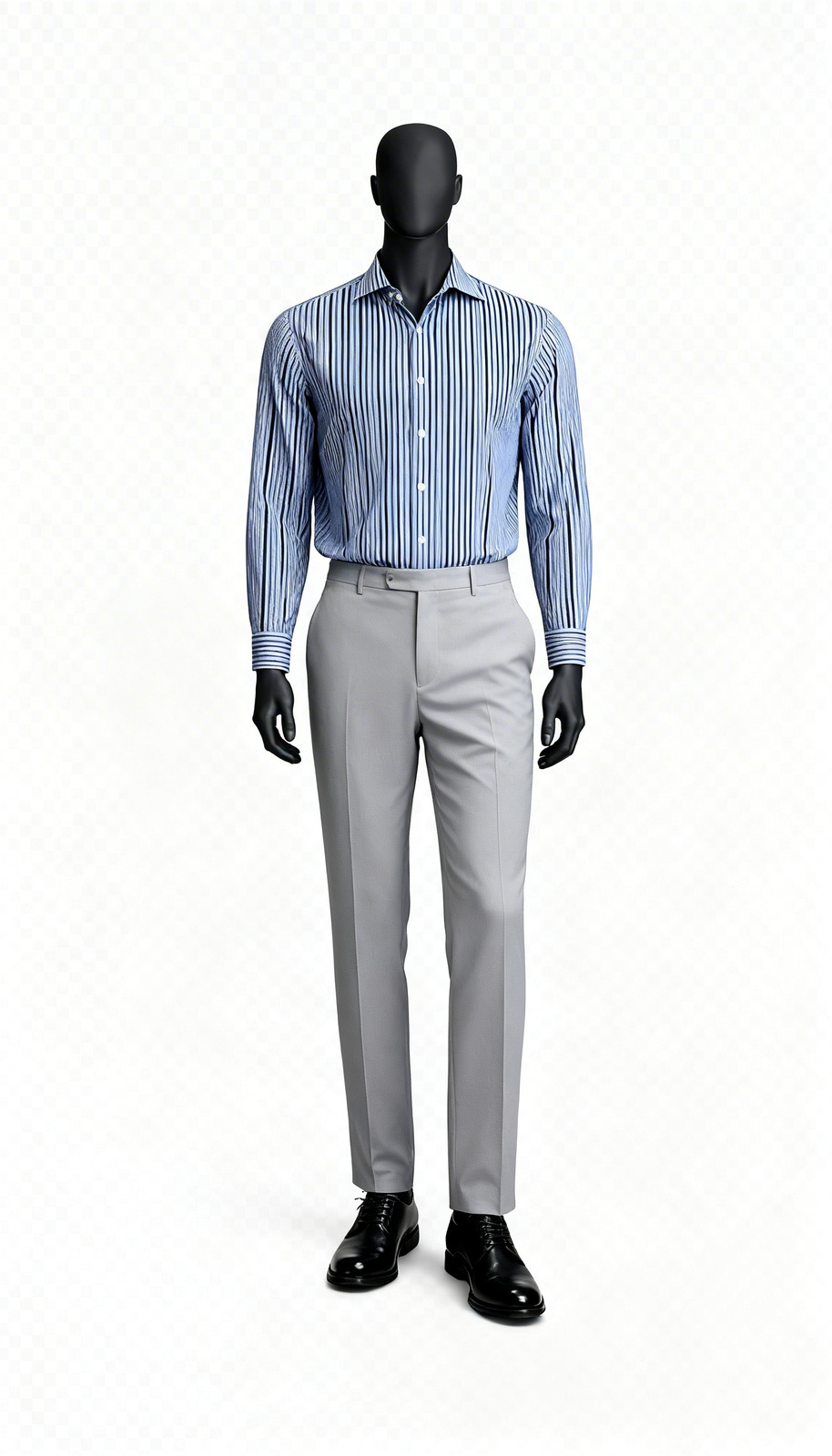 Sky Blue Striped Office Shirt