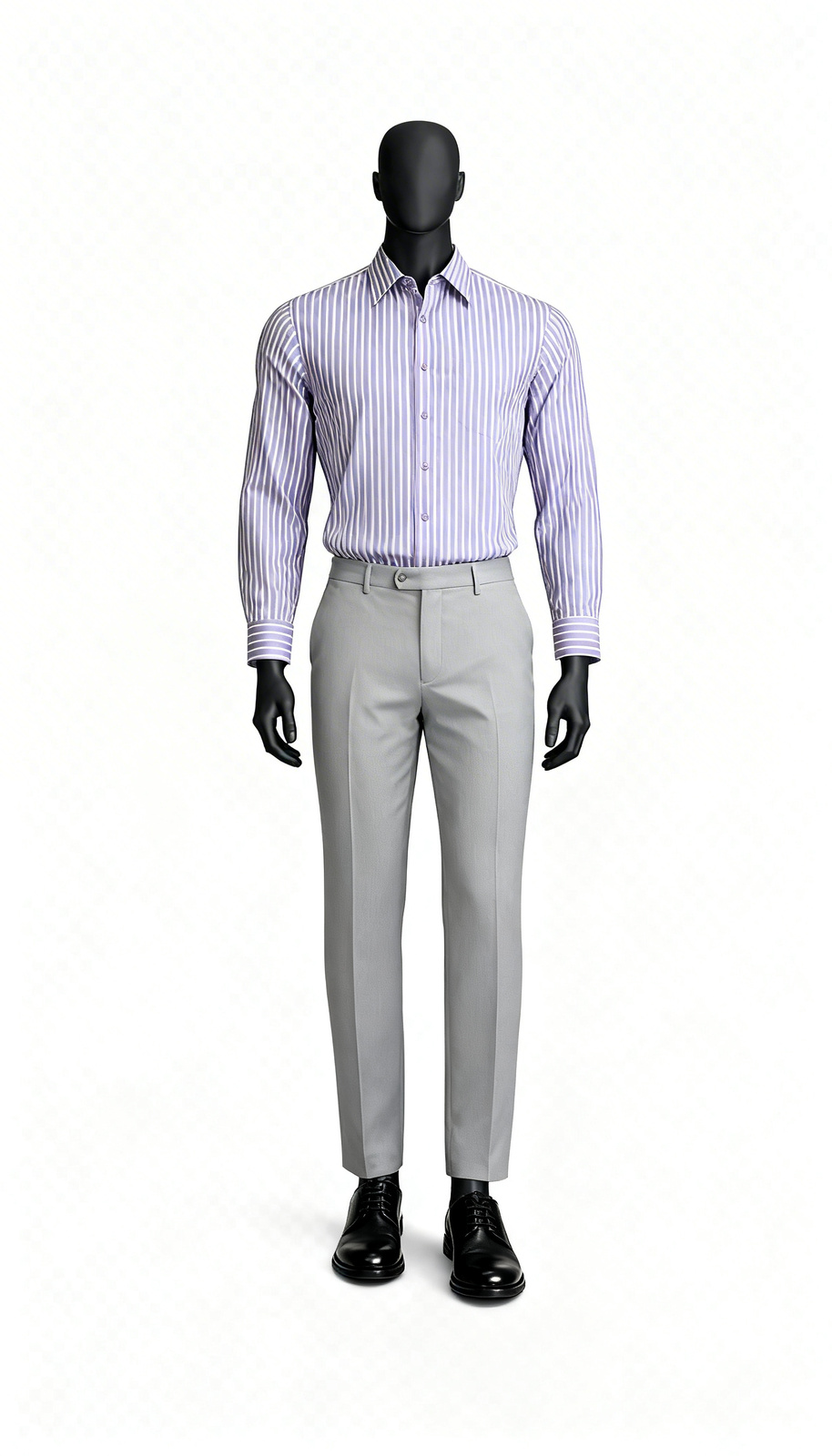 Lilac Vertical Stripe Formal Shirt