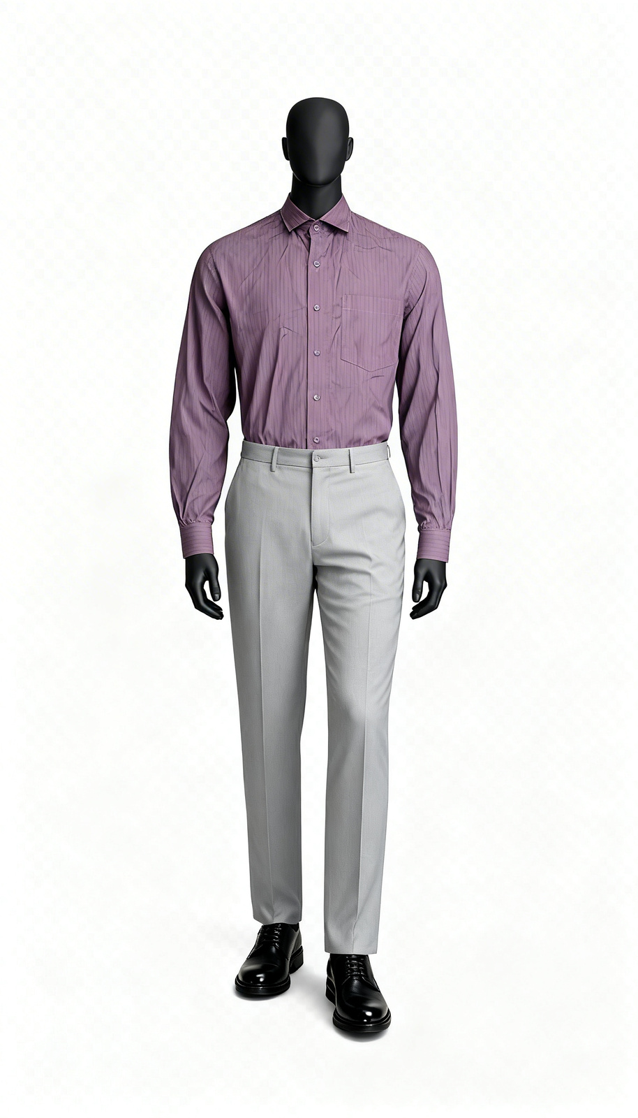 Purple Vertical Striped Formal Shirt